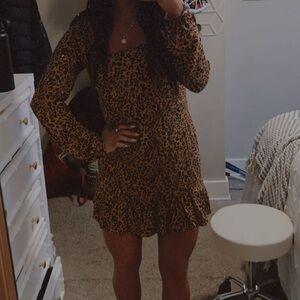Leopard Print Long Sleeve dress